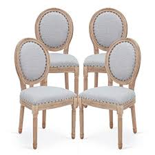 Herself be the case bold and bright. Buy Avawing Farmhouse Fabric Dining Room Chairs 4 Pcs French Chairs With Round Back Brown Wood Legs Oval Side Chairs For Dining Room Living Room Kitchen Restaurant Light Grey Online In Indonesia B08sqqygv5