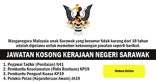 Pelbagai kerja kosong swasta, part time, freelance, full time senarai kerjaya pilihan negeri johor, kedah, kelantan, melaka, negeri sembilan, pahang, perak, perlis, pulau pinang, sabah, sarawak, selangor. Jawatan Kosong Kerajaan Negeri Sarawak Ejawatankini Com