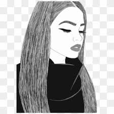 The following image below is a display of images that come from various sources. Outlines Chica Tumblr Linda Dibujo Negro Cute Blanco Teenage Girl Drawing In Black And White Clipart 3832736 Pikpng