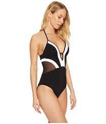 Jets By Jessika Allen Classique Plunge One Piece Women S Swimsuits One Piece Black White One Piece One Piece Black And White Swimwear Australia