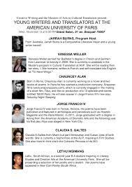 Creative producer, actor, screenwriter and author with work experience in europe, the united kingdom and the united states. Creative Writing And The Masters Of Arts In Cultural Translation Pres