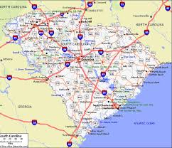 south carolina pet friendly road map by