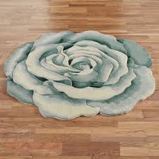 Rosemarie Teal Blue Flower Shaped Rugs