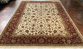 9 12 ivory red wool and silk rug