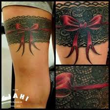 Another Idea For My Thigh Cover Up Thigh Garter Tattoo Lace Bow Tattoos Thigh Tattoos Women