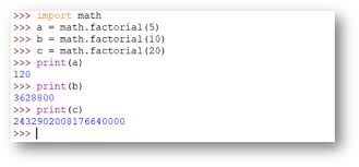 Factorial In Python Math Module In 2020 Math Integers Python