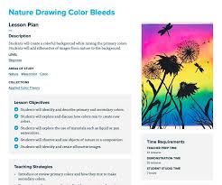 Nature Drawing Colors Bleeds Lesson Plan In 2020 Art Education Elementary Nature Drawing Color Theory Lessons