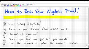 Read our expert review before you buy. How To Pass Your Algebra Final Youtube