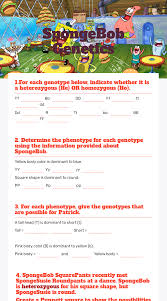 Spongebob genetics google search biology biology classroom. Spongebob Genetics Interactive Worksheet By Christy Hogston Wizer Me