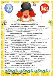 do or does negative interrogative sentences b w version included esl worksheet by catalina sorina