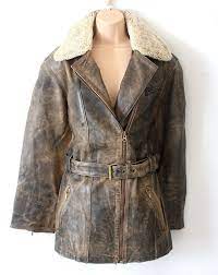 Women 039 S Vintage Tomahawk Brown Distressed Thick 100 Leather Jacket Coat S M Leather Bomber Jacket Women Leather Jacket Leather Coat Jacket