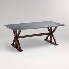 Metal Wrapped Braxton Dining Table World Market 599 Steel Dining Table Zinc Dining Tables Dining Table