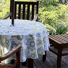 Shop for outdoor patio tablecloths with umbrella hole at bed bath & beyond. Lahome Medallion Outdoor Tablecloth With Umbrella Hole Water Resistant Spillproof Table Cover For Patio Table Zippered 60 Rou Walmart Com Walmart Com