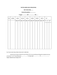 Buku absensi guru ini dapat digunakan untuk mengabsen pendidik dan tenaga kependidikan di sebuah lemabaga paud. Doc Daftar Hadir Guru Pagi Siang Nurjayati Jafar Academia Edu