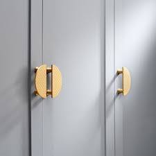 Solid Brass Gold Half Moon Diamond Cabinet Door Handles In 2021 Door Handles Wardrobe Handles Wardrobe Door Handles