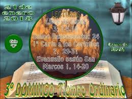 Leamos La Biblia Domingo 21 01 2018 3º De Tiempo Ordinario Tiempo Ordinario Lee La Biblia Domingo