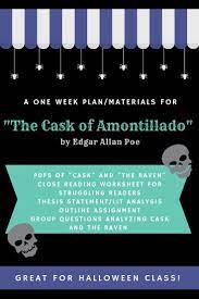 The Cask Of Amontillado One Week Plan Materials Teaching Poe The Cask Of Amontillado Struggling Readers