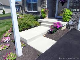 The patio was built on compacted sand/gravel, and the stones are large and heavy (no flaking or other damage). Purple Hues And Me Updating Front Entrance With Flagstone