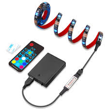 Led Strip Lights Battery Powered Rgb Led Strip With Rf Remote Waterproof 4 Aa Batteries Underglow Light For Longboard Skateboards And Scooter Bicycle Tv 1x 3 28ft