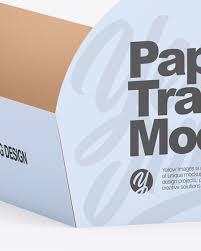 Paper Tray Mockup In Tray Platter Mockups On Yellow Images Object Mockups