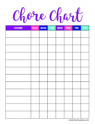 printable childrens chore online charts collection