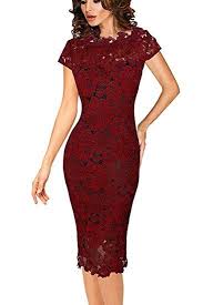 Zalalus Women S Cocktail Dress Cap Sleeve Lace Dresses For Wedding Party Wine Red Us4