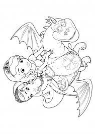 Princess sofia coloring pages and james coloring4free. Princesses Sofia And Amber On A Dragon Coloring Pages Sofia The First Coloring Pages Colorings Cc
