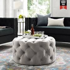 Tufted Ottoman Light Gray Pink Beige Deep Blue Velvet Ottoman Coffee Table Tufted Cocktail Ottoman Round Ottoman Pouf Small Large Round Ottoman Ottoman Table Velvet Ottoman