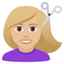 It is classified as an emojis in the category people and body parts. Woman Getting Haircut Medium Light Skin Tone Emoji