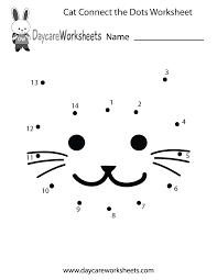 free preschool cat connect the dots worksheet