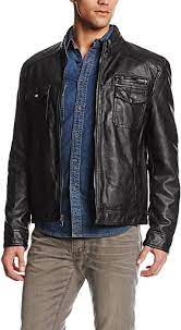 Kenneth Cole Reaction Men S Faux Leather Moto Jacket Black X Large At Amazon Men S Clothing Store Leather Jacket Men Faux Leather Moto Jacket Mens Outfits