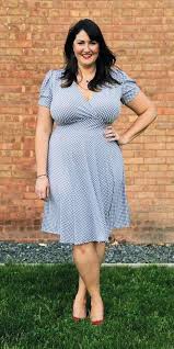 Karina Dresses Karina Dresses Megan Dress Blue And White Gingham Adorewe Com Women Dresses Classy Plus Size Vintage Dresses Plus Size Retro Dresses