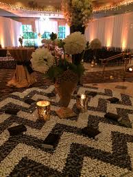 Chevron Black And White Great Gatsby Roaring 20s Floral Candles Gold Dahlias Centerpiece Cer Ceremony Decorations Table Decorations Great Gatsby Theme