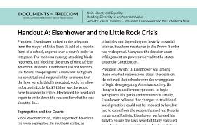 Handout A Eisenhower And The Little Rock Crisis Bill Of Rights Institute