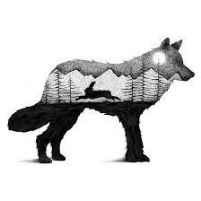 Examine it closely and compare only after drawing the silhouette can you add the details. Wilderness Scenes Illustrated Within Striking Animal Silhouettes Animal Silhouette Pencil Drawings Of Animals Animal Drawings