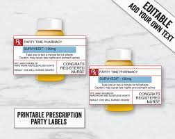 Printable prescription labels example for free rx label template. Printable Fun Prescription Labels Fun Prescription Bottle Labels Editable Medical Party Labels Loadette