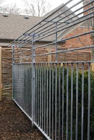Steel Fence With A Shelf Top From Branch Privacy Screening Hard Material Fence Fence Options Garden Structures