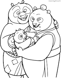 Combo panda coloring page awesome colours drawing wallpaper kung fu panda colour drawing hd panda coloring pages. Baby Po And His Parents From Kung Fu Panda Coloring Page Coloringall