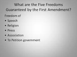 Distribute the first amendment basics handout and give students a few moments to read it. Journalism And Democracy What Are The Five Freedoms Guaranteed By The First Amendment Ppt Download