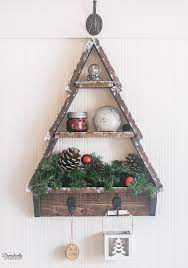 Diy Snowy Rustic Christmas Tree Shelf Rustic Christmas Christmas Decorations Rustic Rustic Christmas Tree