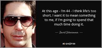 David Schwimmer Quote At This Age I M 44 I Think Life S