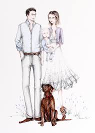 My Family A Portrait In Pencil Illustration Illustration Art Design Fashion Art Illustration