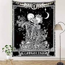 4.7 out of 5 stars 12. Amazon Com Pinata Skull Tapestry The Kissing Lover Tarot Skeleton Wall Tapestry Black And White Wall Hanging For B Tapestry Flower Tapestry White Wall Hanging