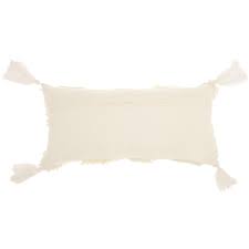Maybe you would like to learn more about one of these? Mina Victory Texture Tassels Cream Throw Pillow 12 Inch X 24 Inch On Sale Overstock 20985621