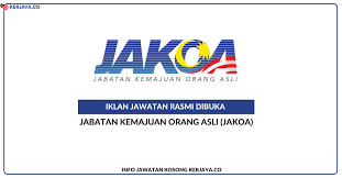 Tujuan utama penubuhan awal jakoa adalah untuk melindungi orang asli dan cara hidup mereka daripada kepesatan perkembangan tamadun dan eksplotasi masyarakat. Jawatan Kosong Terkini Jabatan Kemajuan Orang Asli Jakoa Kerja Kosong Kerajaan Swasta