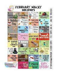 Uncommon Plans Freebie Printable Planner Stickers February Wacky Holidays Wacky Holidays Holiday Planner Stickers Weird Holidays