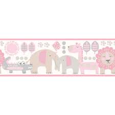First use one or two sheets to make the headband. Jungle Friends Carousel Wallpaper Border Pink Elephants Nursery Lion Giraffe