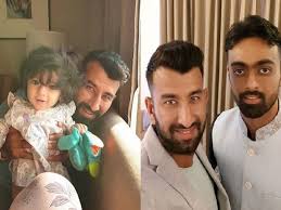 India batsman cheteshwar pujara and wife puja announced their newborn daughter's name on social media yesterday with this cute picture. After Tim Paine Rishabh Pant S Banter Cheteshwar Pujara Throws Baby Sitting Challenge To Jaydev Unadkat Cricket News