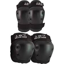 187 killer pads combo pack black knee elbow pad set small medium