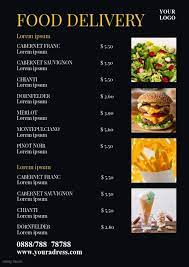 Food Delivery Price List Offer Promotion Home Food Delivery Logo Cafe Menu Design Restaurant Menu Design